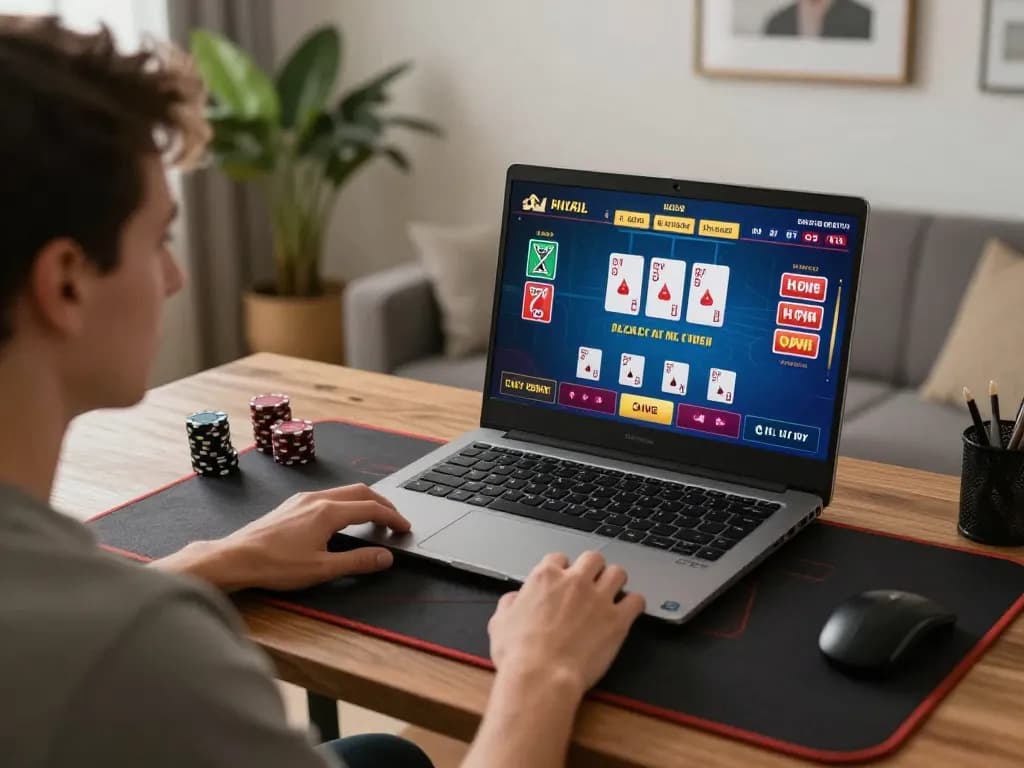 LC88 online gaming experience with a player engaging in live dealer casino action at home
