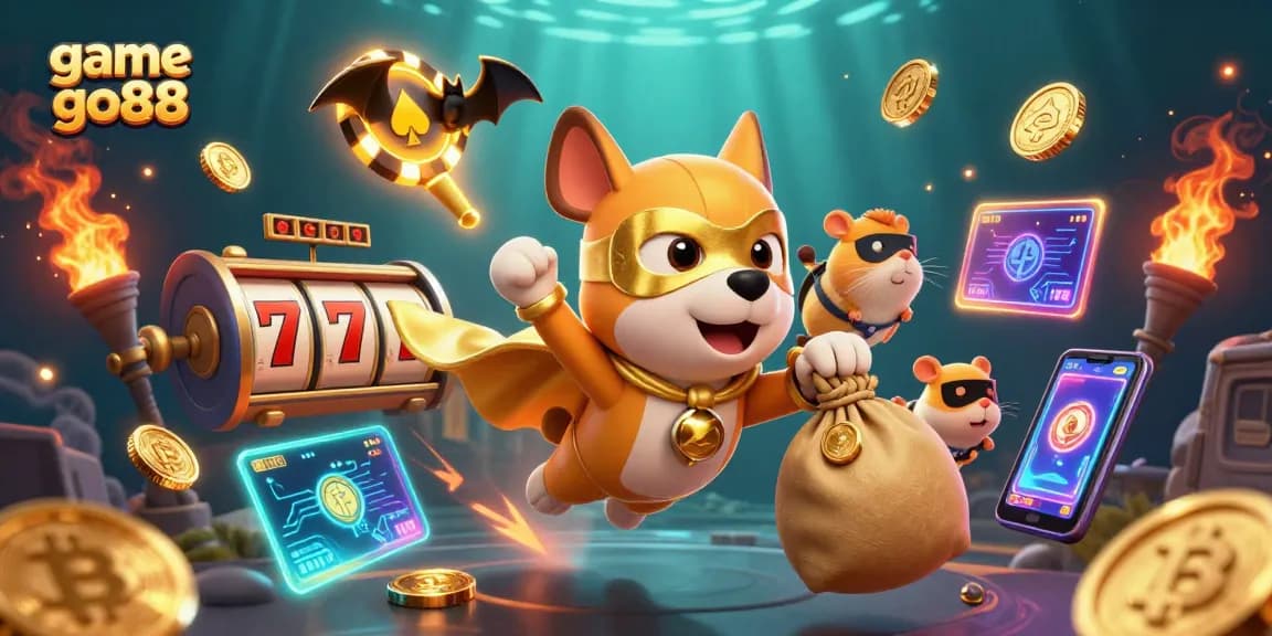 Experience thrilling gameplay with game go88 in a vibrant casino scene featuring cartoon characters.