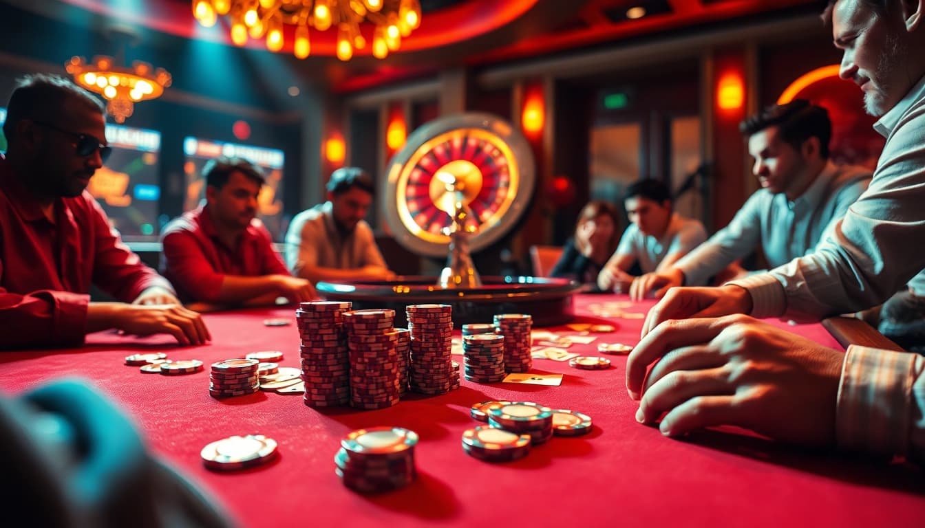 E1 Sport Counter Strike Global Offensive in an exciting casino poker scene with vibrant chips and cards.