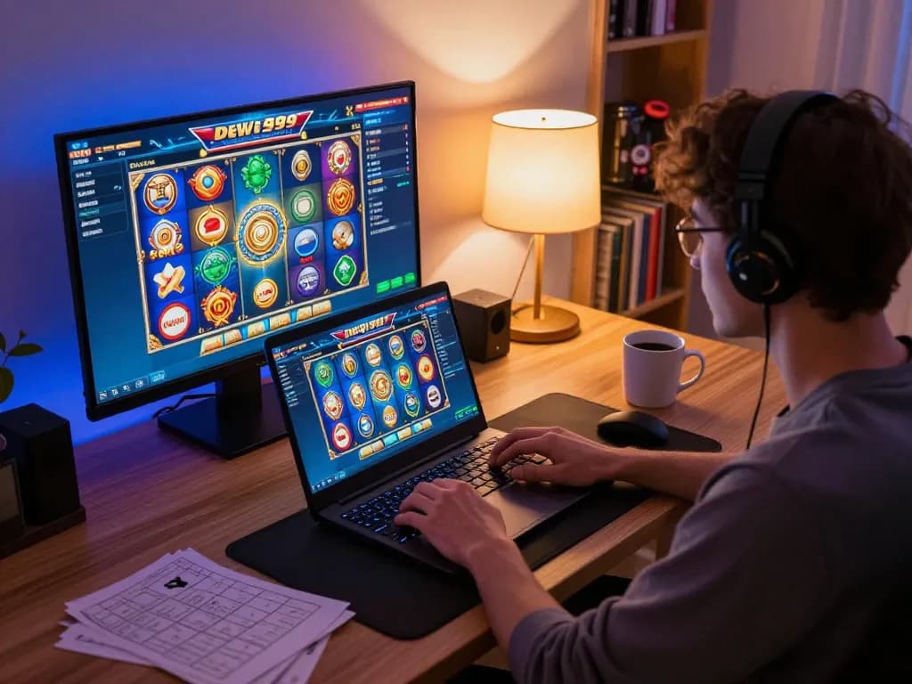 Pemain Dewi999 terlibat dalam permainan slot yang mengasyikkan sambil menunjukkan kebiasaan bermain yang bertanggung jawab