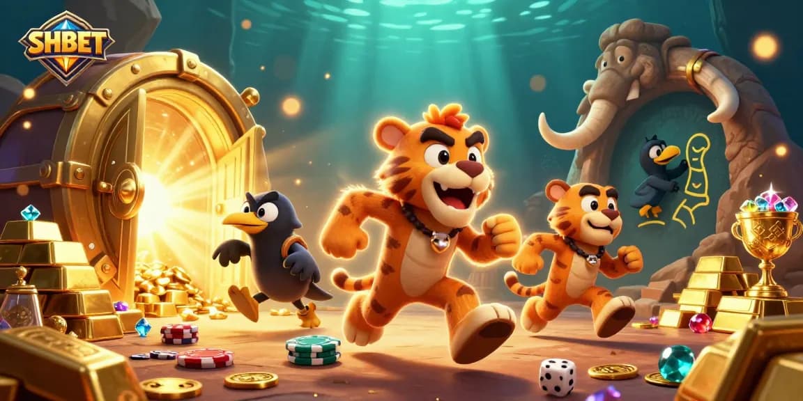 SHBET captures players engaging in thrilling prehistoric casino games with captivating treasures.