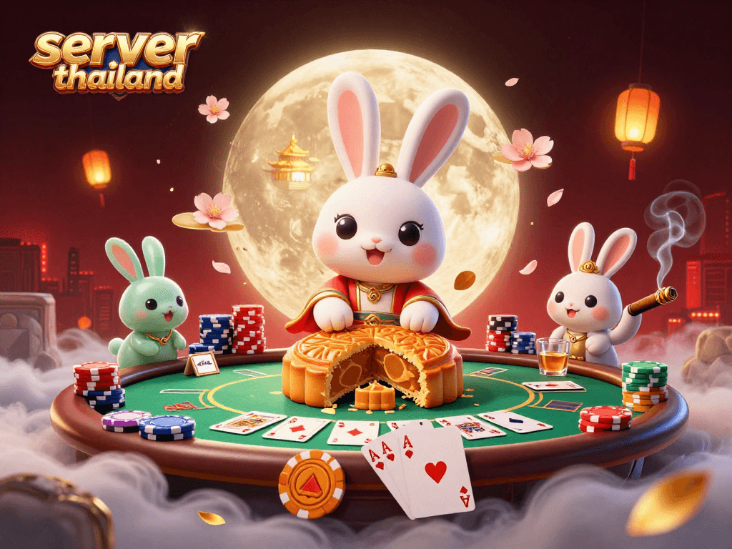 Engaging scene of the server thailand with themed characters involved in high-stakes poker action.