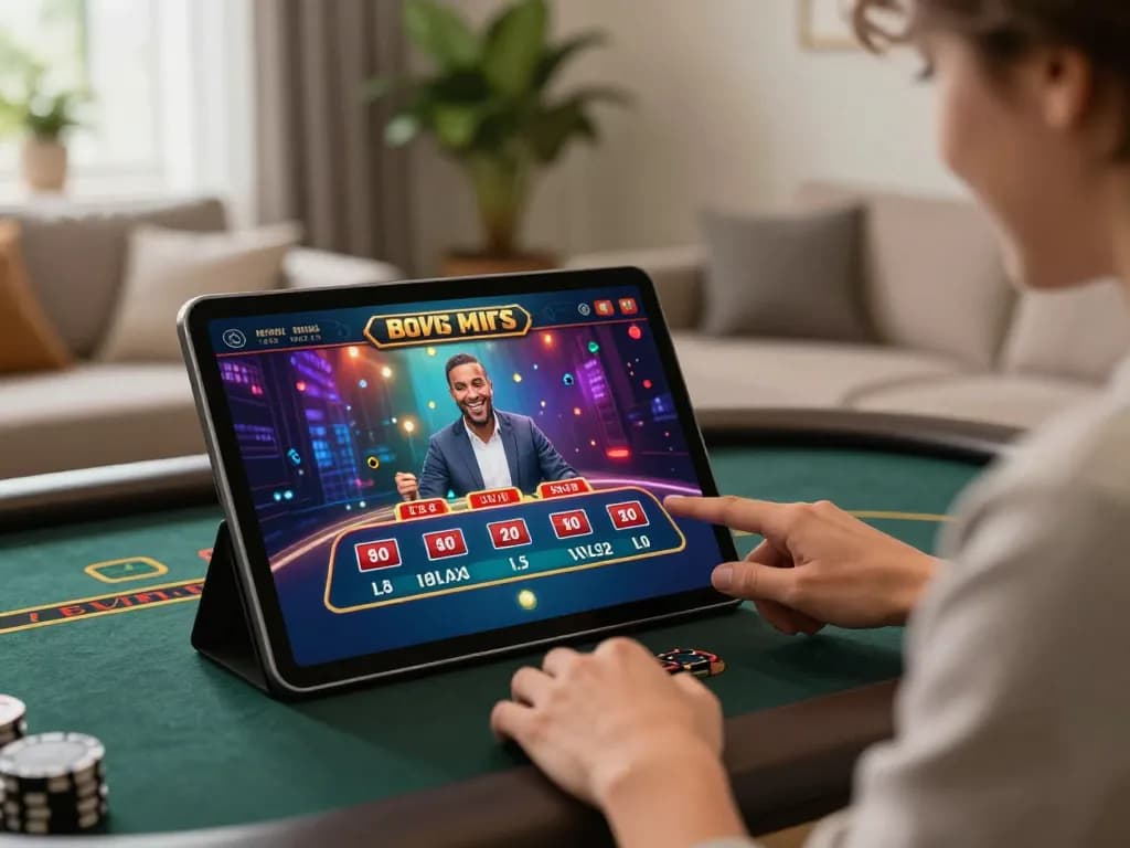 Engaging in live dealer games on Trang chủ Luck8, showcasing an interactive online casino experience.