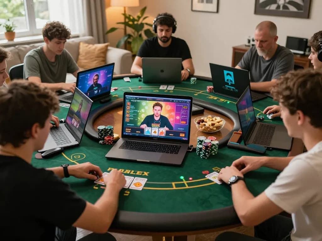 Players engaging in an online poker game on Fokus777, showcasing immersive gameplay and friendly competition