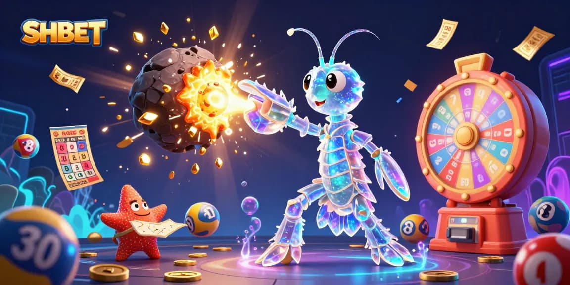 Experience thrilling gameplay with SHBET as the galactic samurai shrimp punches through an asteroid into a treasure of gems and coins.