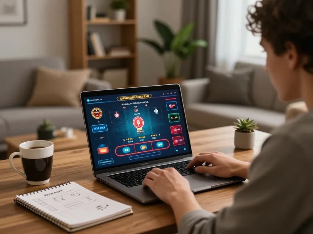 Engaging online gameplay at home on king33 platform with live dealer interaction and strategic notes.