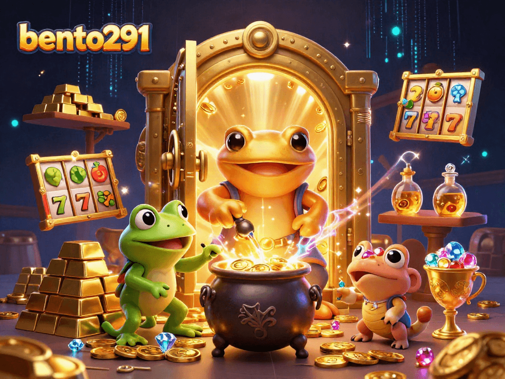 Bento291 encapsulates the thrill of casino games with vibrant illustrations of alchemical wonders and fortune.