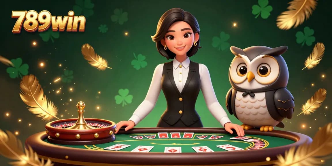 Experience the thrill of baccarat at 789win with elegant dealers and immersive casino elements.