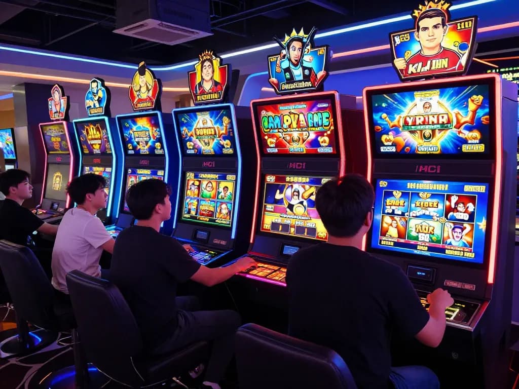 Exciting online gaming atmosphere with kdslot slot machines and vibrant player interactions.