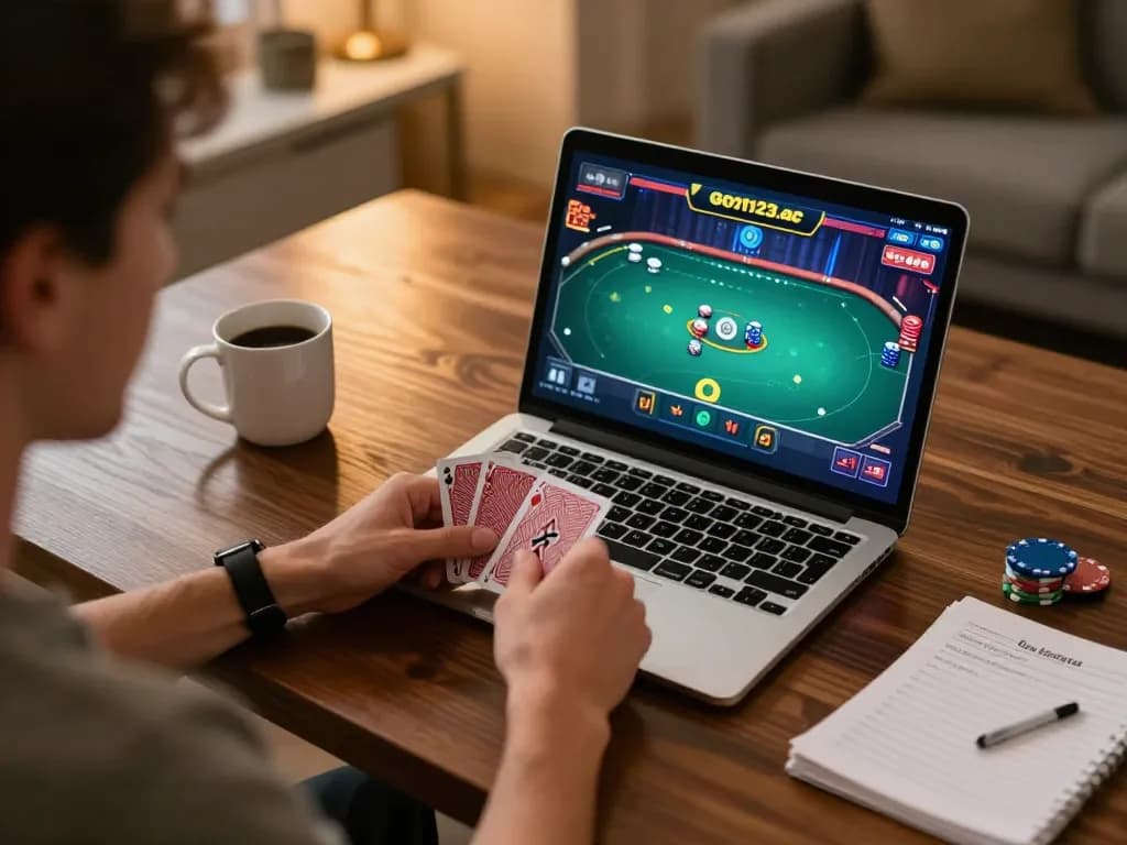 Engaged player in an online poker game at goal123.ac demonstrating strategic betting moves.
