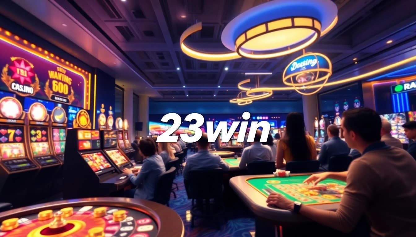 Engaging players enjoying casino games on 23win's vibrant online platform.