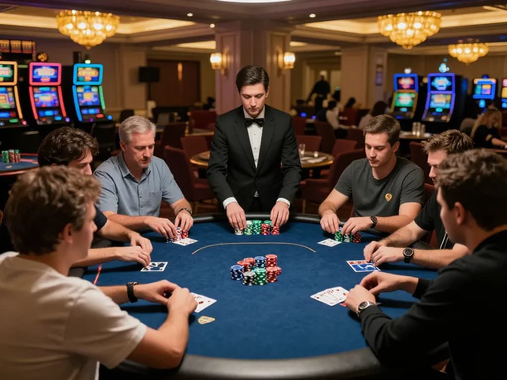 Experience the excitement of the game at trang chủ gg88 with a lively poker session set in a luxurious casino atmosphere.