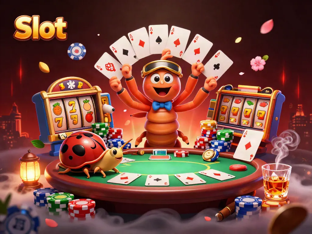 Slot yang menarik dengan dealer kartun dan simbol jackpot, menjadikan pengalaman bermain yang seru.
