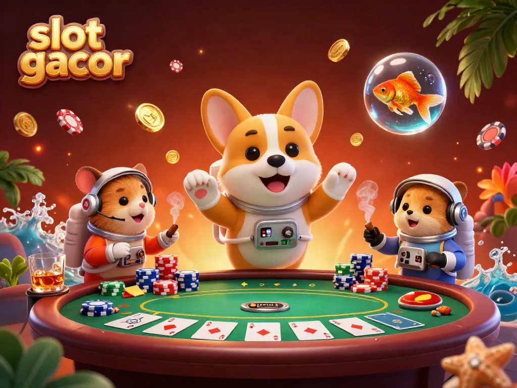 Menggenggam kemenangan besar di slot gacor dengan corgi astronot dan karakter menarik lainnya di dalam kasino luar angkasa.