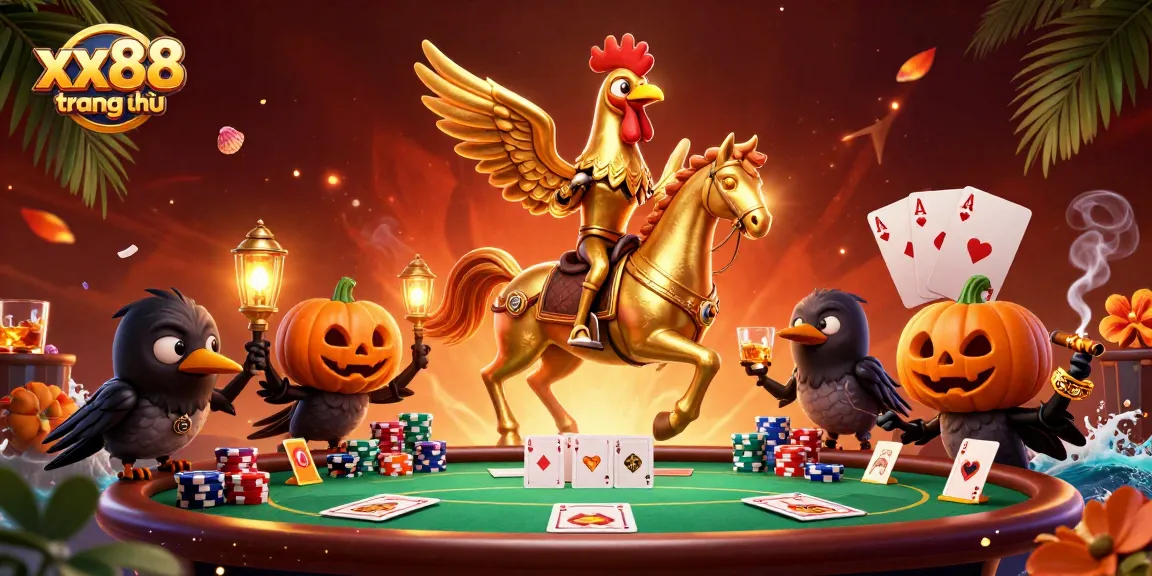 Experience excitement at xx88 trang chủ with a dynamic casino scene illustration highlighting gaming elements.