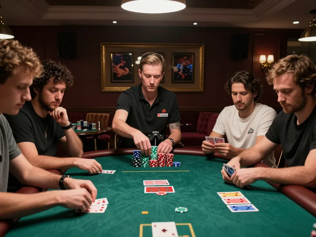 Suasana permainan poker yang mengasyikkan menangkap aksi berisiko tinggi di https://jikankasi.com/modules/bulletin/ dengan pemain yang terlibat dan permainan yang strategis.