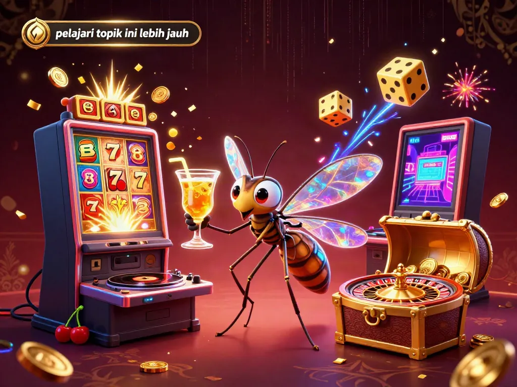 ilustrasi 3D yang menggambarkan pelajari topik ini lebih jauh dengan simbol kasino yang berkilau