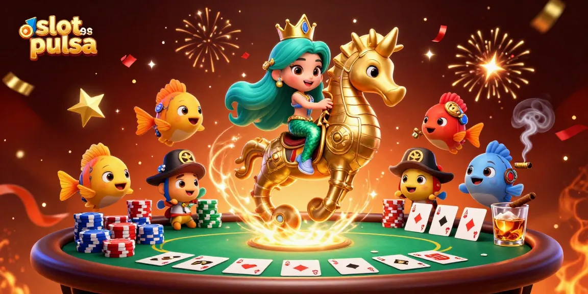 Experience excitement with slot deposit pulsa in a vibrant, action-packed casino scene.