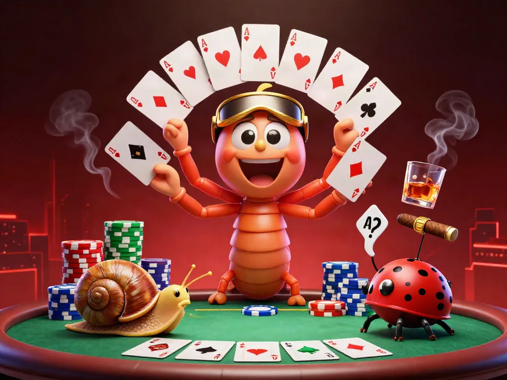 Visualisasi situs janda4d dengan dealer uang nyata dan kerumunan pemain kartu.