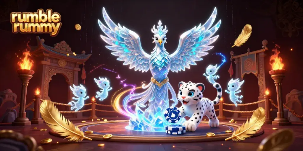 Play engaging games on Rumble Rummy amid a dazzling 3D scene filled with fantasy elements.