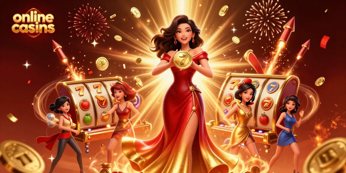 Engage with exciting online casinos featuring slots and jackpots in a vibrant 3D illustration.