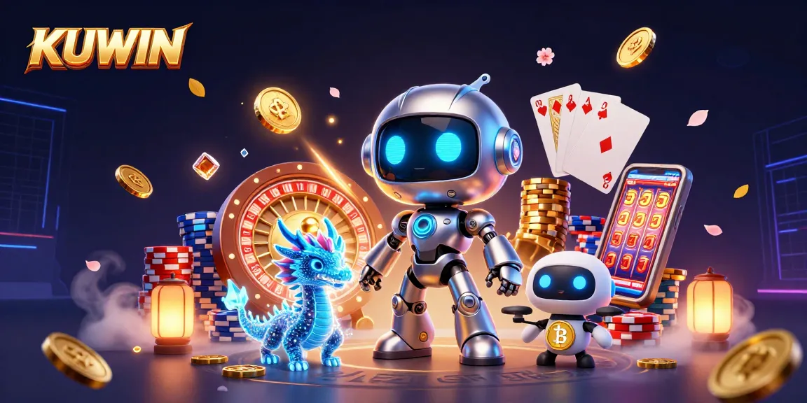 KUWIN players engage in thrilling casino action with colorful chips and dynamic gameplay elements.