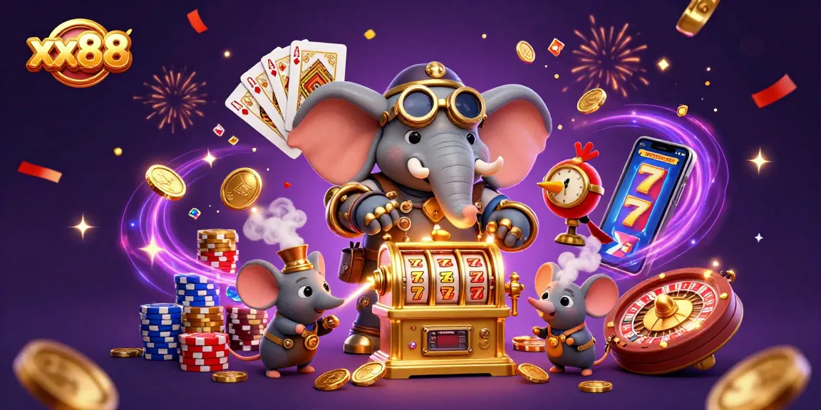 Experience the thrill of xx88 with dynamic casino action featuring steampunk elements and vibrant gaming effects.