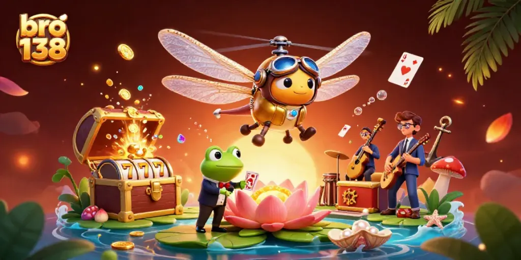Engage in winning spins and vibrant gameplay at bro 138 with animated casino characters and rich colors.
