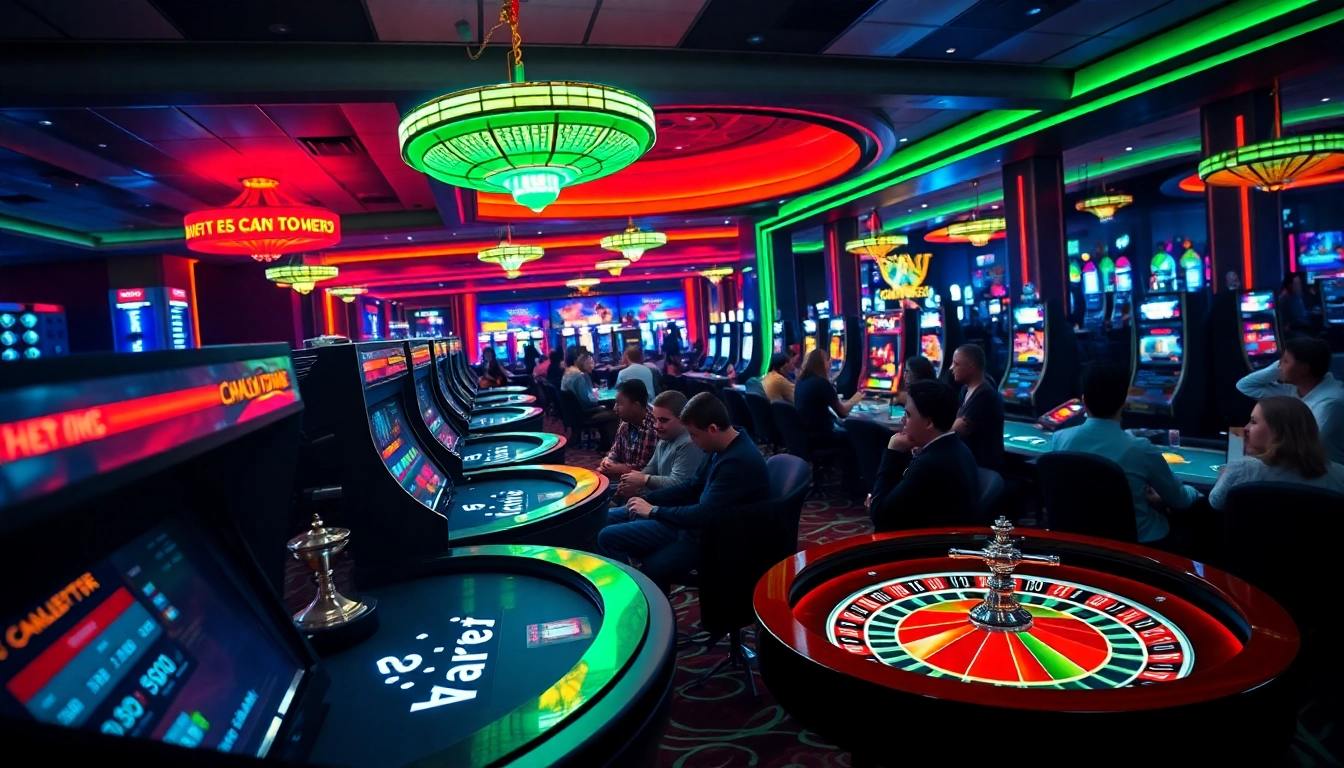 Erlebe das aufregende Erlebnis beim casino spielen online in einem lebhaften Casino-Setting.