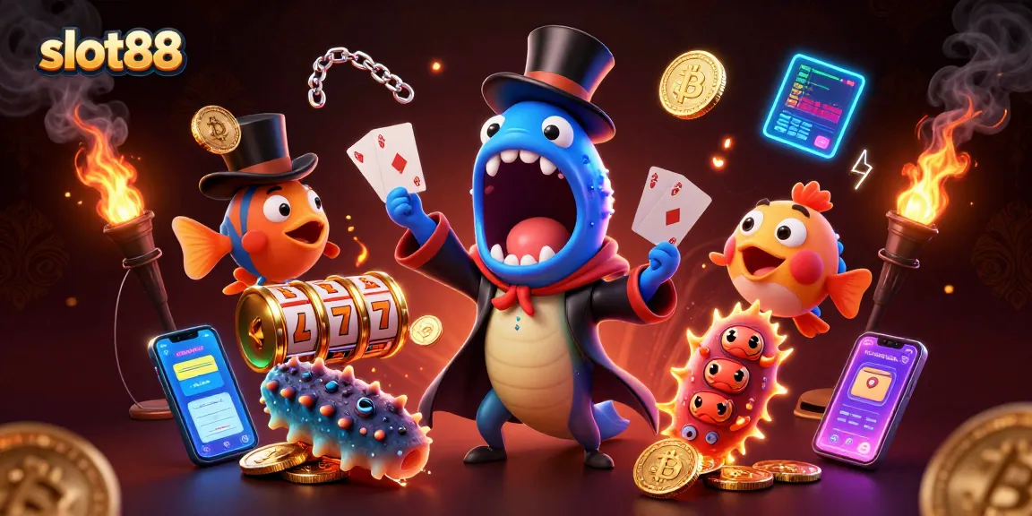 Menangkan jackpot luar biasa di slot88 dengan ilustrasi menghibur yang menampilkan karakter laut yang unik.