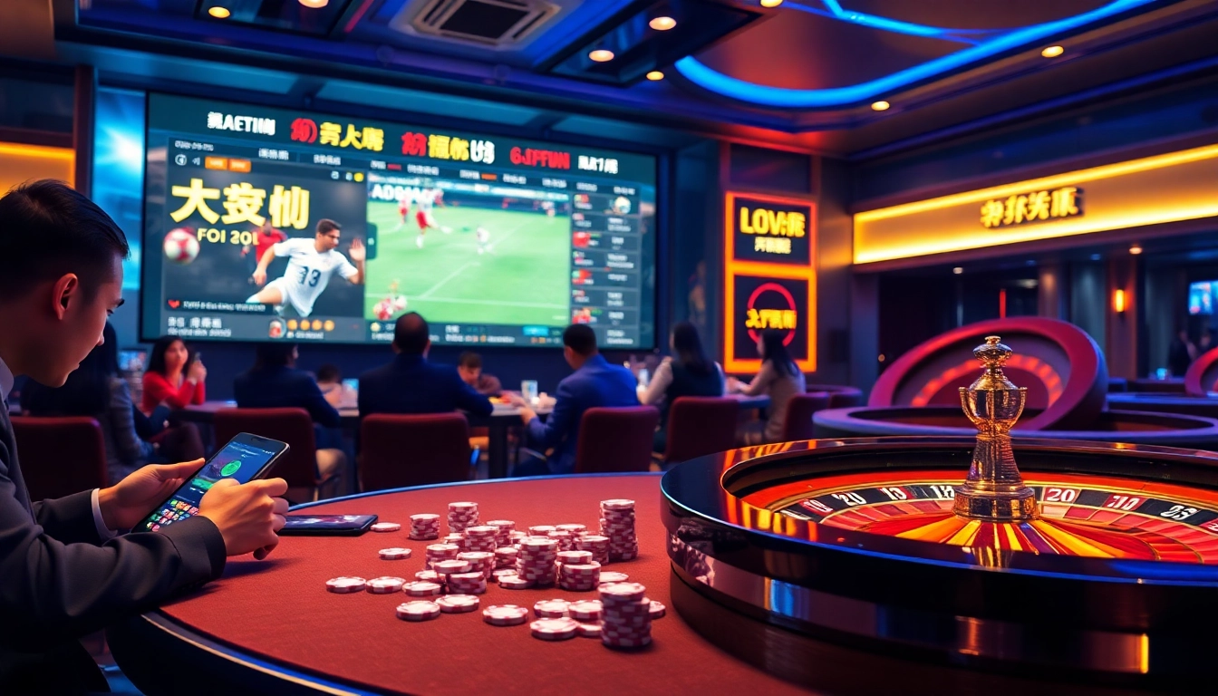Engage in thrilling แทงบอลโลก betting action with a vibrant online interface and excited gamblers.