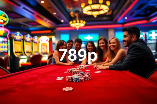 Players enjoying a thrilling game night at 789p casino, with vibrant poker chips and cards visible.