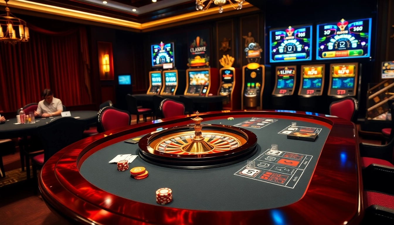 Exciting gaming moment at https://33win5.it.com/ with poker chips and roulette wheel.