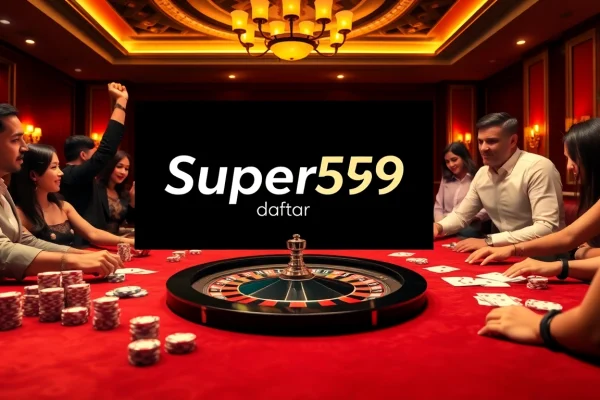 Players enjoying a thrilling experience at Super59 daftar with poker chips and roulette.