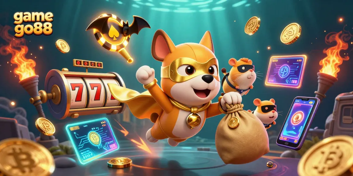 Experience thrilling gameplay with game go88 in a vibrant casino scene featuring cartoon characters.